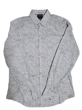 Denim & Flower Heather Gray Long-Sleeve Button-Up Shirt  Size M